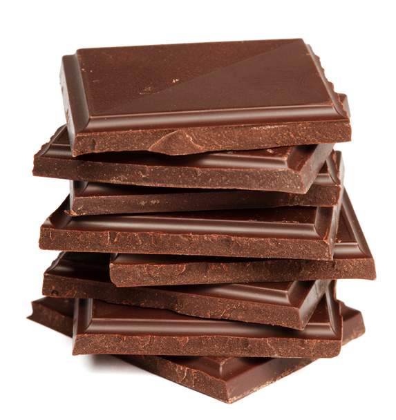 Stapel dunkler Schokolade isoliert - Foto, Bild