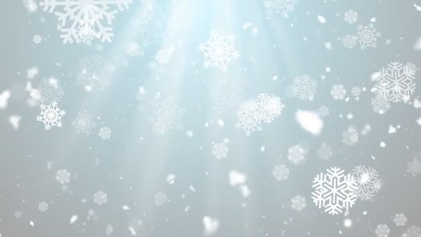 Kerst Winter sneeuwvlokken 3 loop bare achtergrond - Video