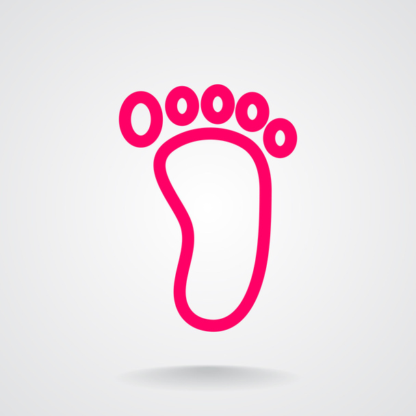 Bare child foot track  - Vector, Image
