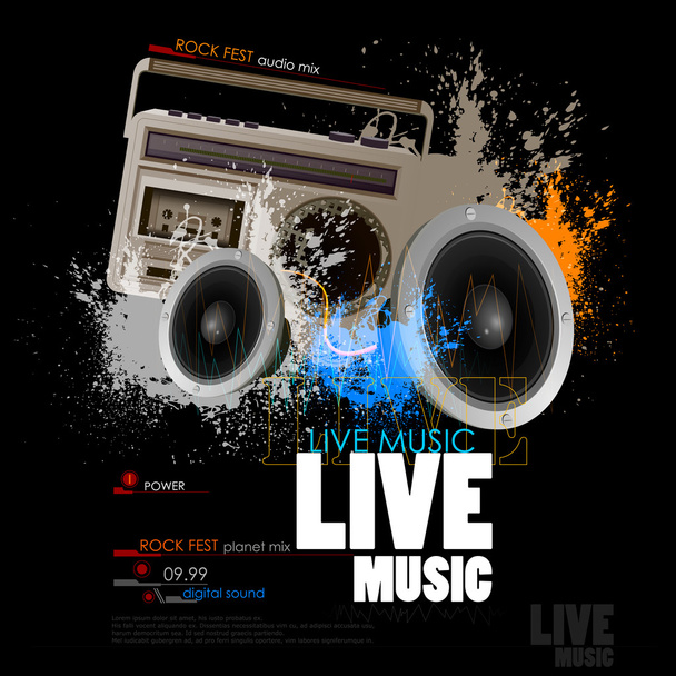Abstract Music Background with speaker - Vector, Image