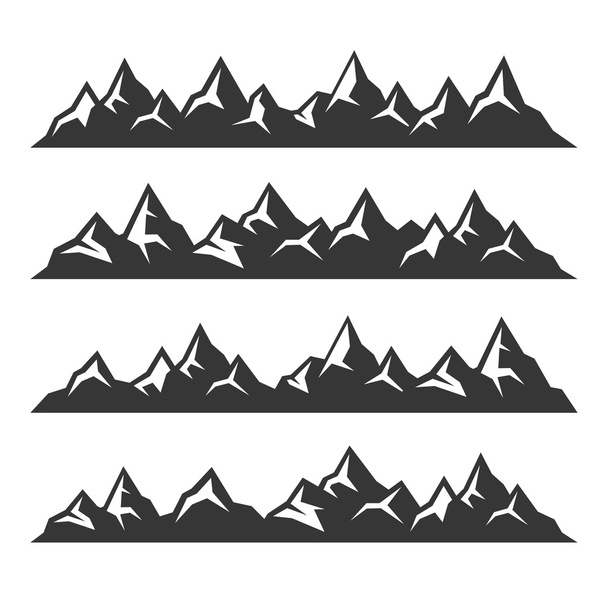 Icone di montagna impostate su sfondo bianco. Vettore
 - Vettoriali, immagini