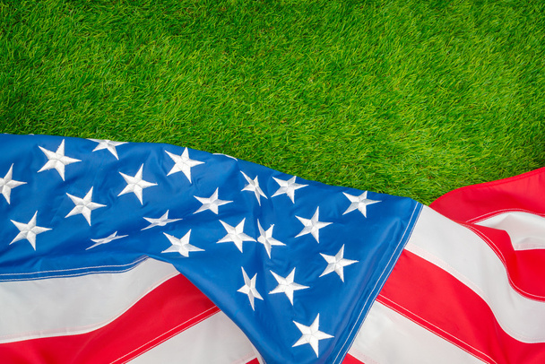 American flag on grass - Fotó, kép