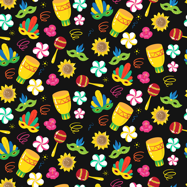 seamless pattern with brazilian carnival elements - Вектор, зображення