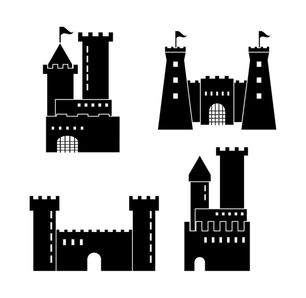 Икона замка. Дизайн дворца. Плоская иллюстрация, вектор
 - Вектор,изображение