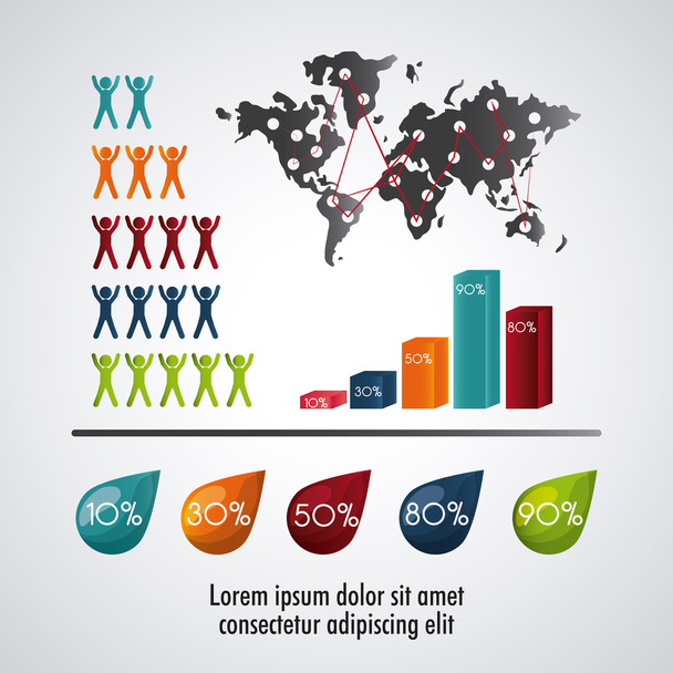 Infographic design. Data concept. Colorful illustration - Vector, Imagen