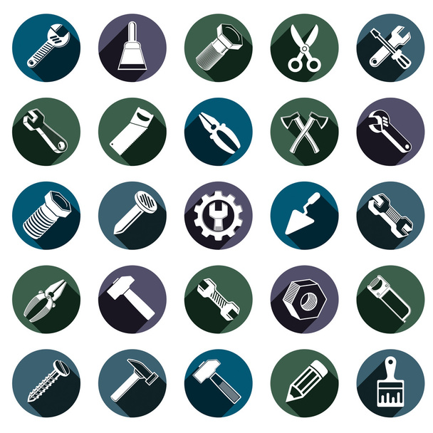  tools industriële pictogrammen - Vector, afbeelding