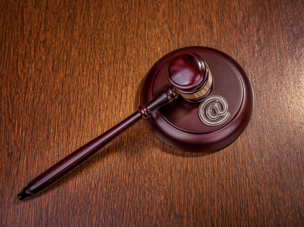 gavel and email, cybercrime concept - Photo, Image