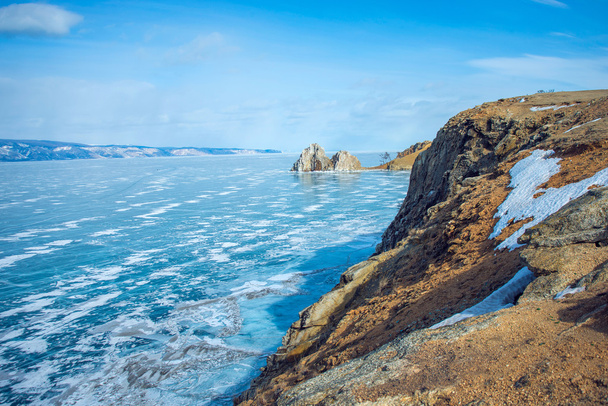 Ice and rocks of lake Baikal - Photo, Image