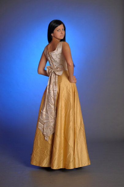 Model in Gold Dress - Valokuva, kuva