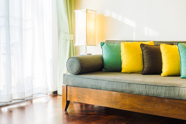 Beautiful luxury pillows on sofa - Fotó, kép