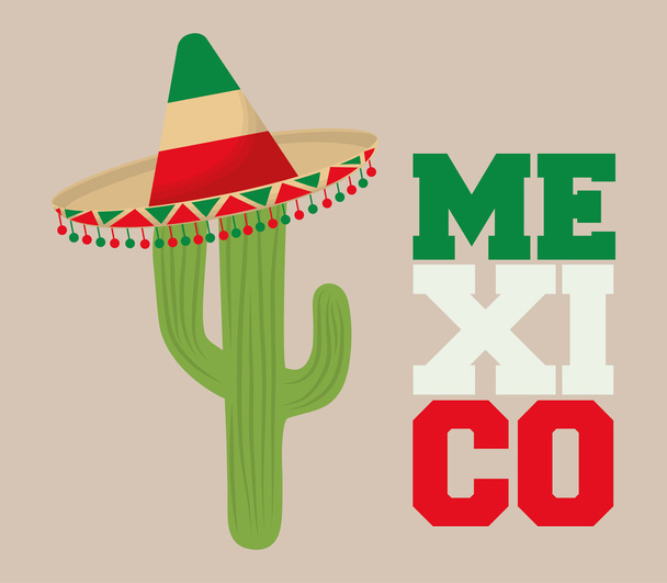 Diseño de México. Icono de cultura. Colorida ilustración
 - Vector, Imagen