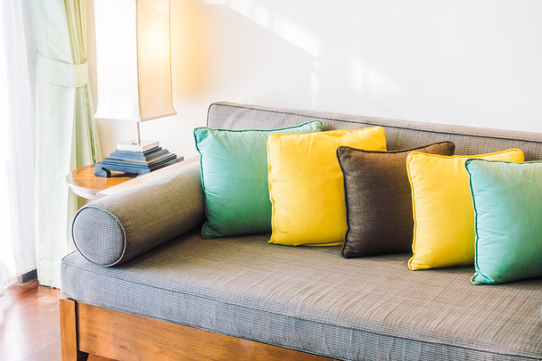 Beautiful luxury pillows on sofa - 写真・画像