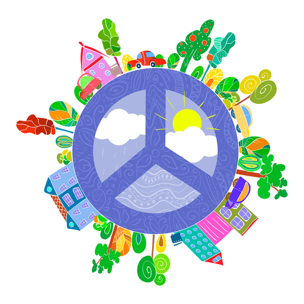 peaceful bright planet - Vector, Image