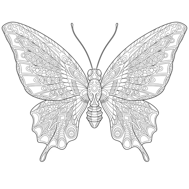 Zentangle stylized butterfly - Vecteur, image