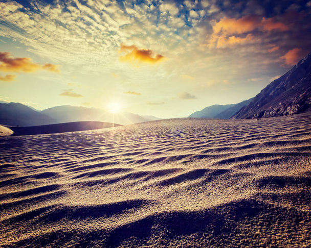 піщані дюни. nubra долини, Ладакх, Індія - Фото, зображення