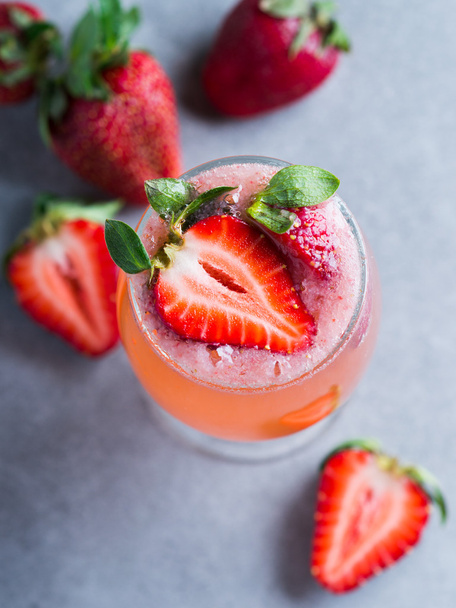 Rossini Cocktail with Strawberry and Prosecco - Photo, Image