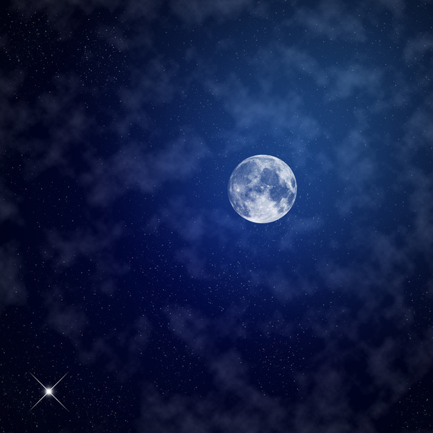 The moon on night sky - Foto, afbeelding