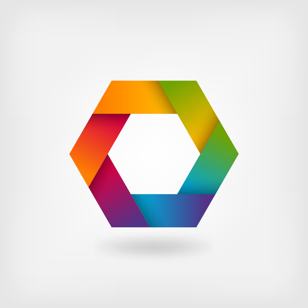 abstract rainbow hexagon  - Вектор, зображення
