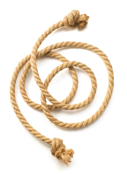 ship rope on white background - Foto, afbeelding