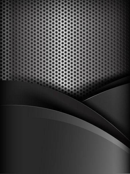 Dark chrome black and grey layer element background texture vect - Vetor, Imagem