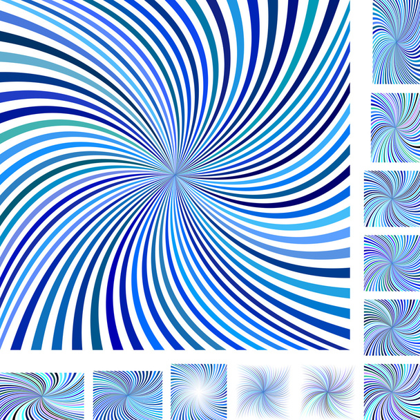 Blue white spiral background set - Vector, Image
