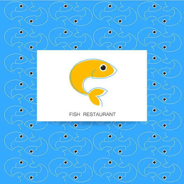 fish restaurant card - Vector, Imagen
