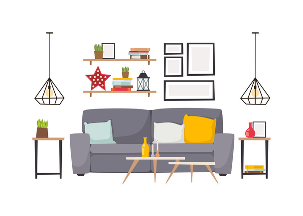 Apartment interior vector illustration. - Vector, Image