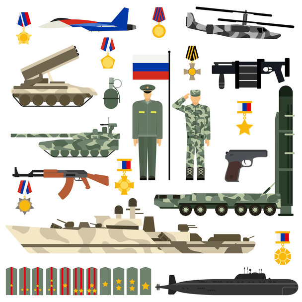 Russian Army vector set. - Διάνυσμα, εικόνα