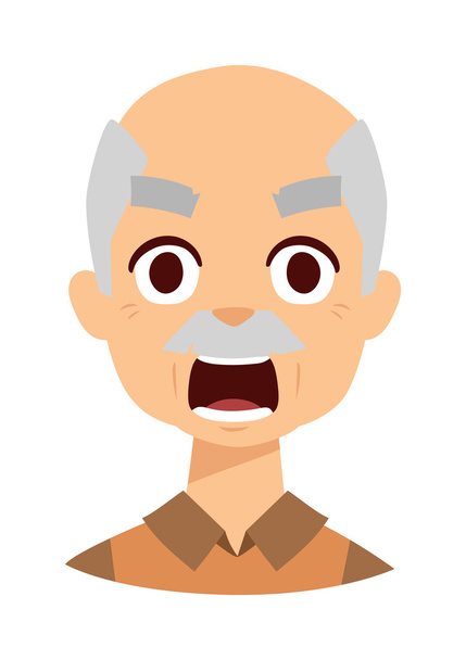 Angry grandpa vector illustration. - Vector, Image