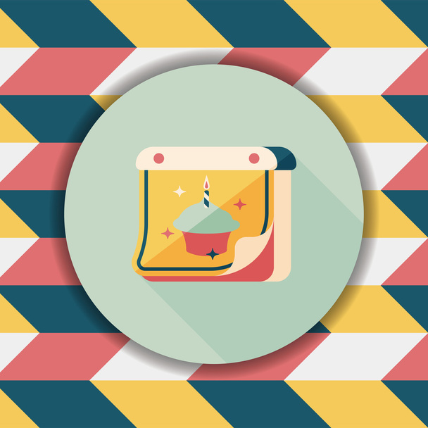 birthday calendar flat icon with long shadow,eps10 - Vector, Image