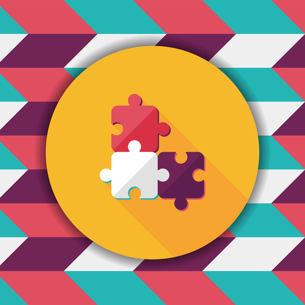 Puzzle flat icon with long shadow,EPS 10 - Vector, Imagen