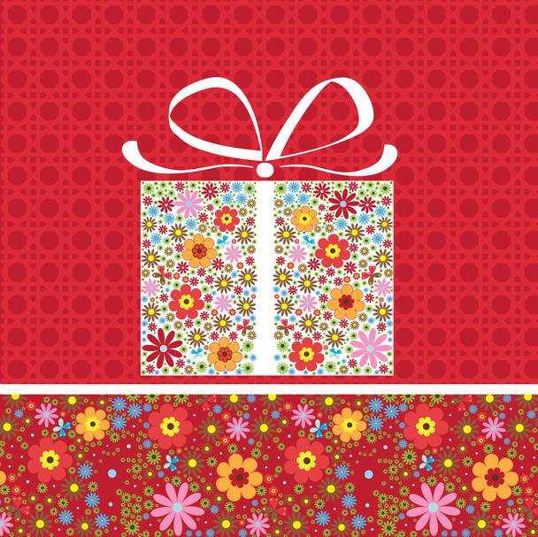 A gift on a red background - Vector, Image