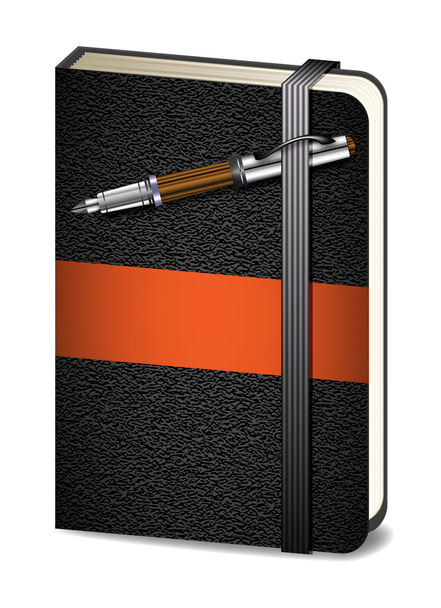 notebook en pen - Vector, afbeelding