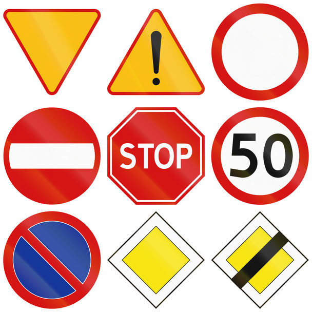 Typowe znaki drogowe w Polsce - Zdjęcie, obraz