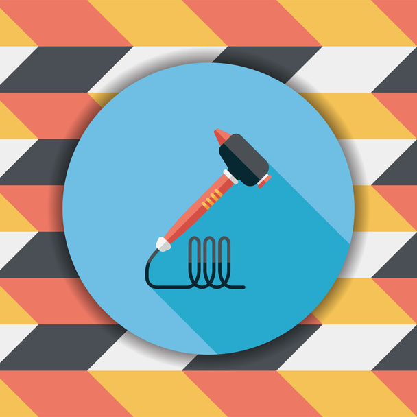Dental drill flat icon with long shadow - Vector, Imagen