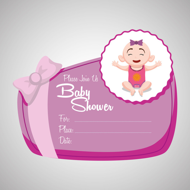 Diseño de ducha de bebé. diseño de invitación. ilustración aislada
 - Vector, Imagen