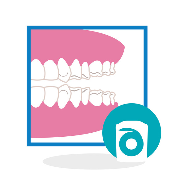 Desenho de cuidados dentários. conceito de saúde. ícone de cuidados médicos
 - Vetor, Imagem