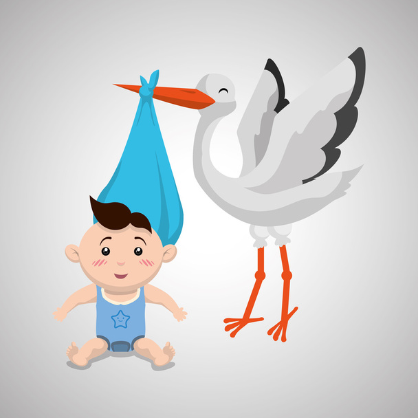 Baby shower design. invitation design.  isolated illustration - Vector, afbeelding