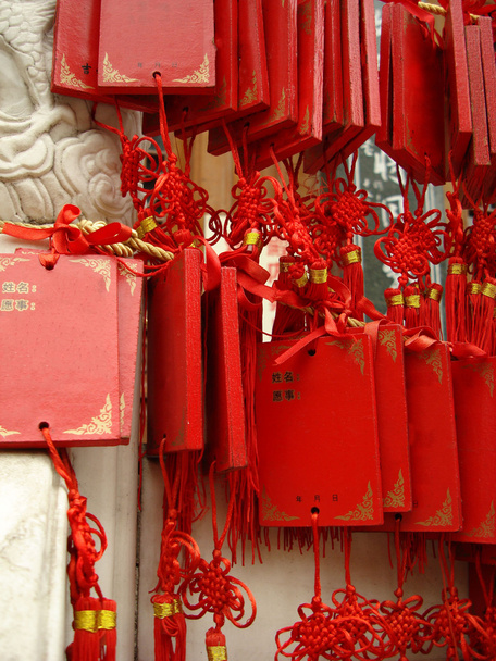 Chinesische rote Wunschtafeln - Foto, Bild