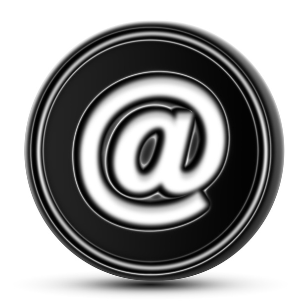 E-mail icon on the black counter. Isolated. - Photo, Image