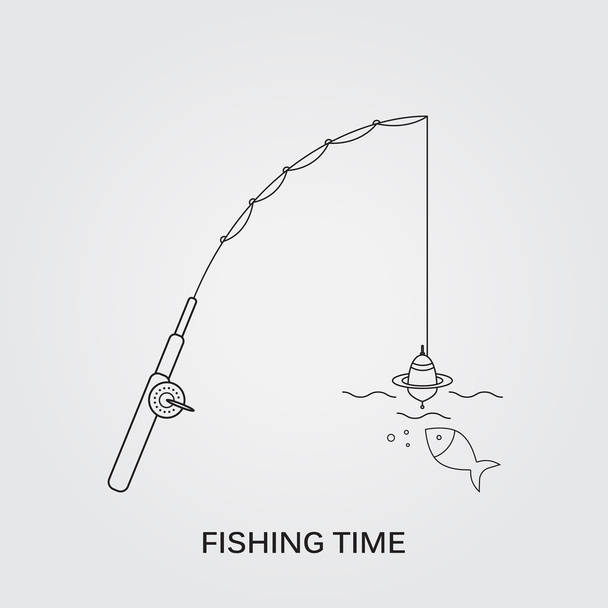 Card for fishing time.  - Vector, Image