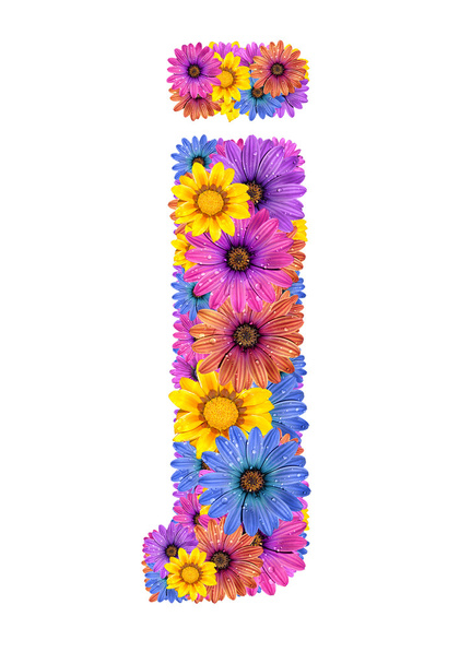 Alfabeto da fiori di rugiada colorati
 - Foto, immagini
