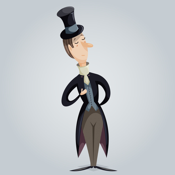 Gentleman. Funny cartoon character. Vector illustration in retro style - Vector, imagen