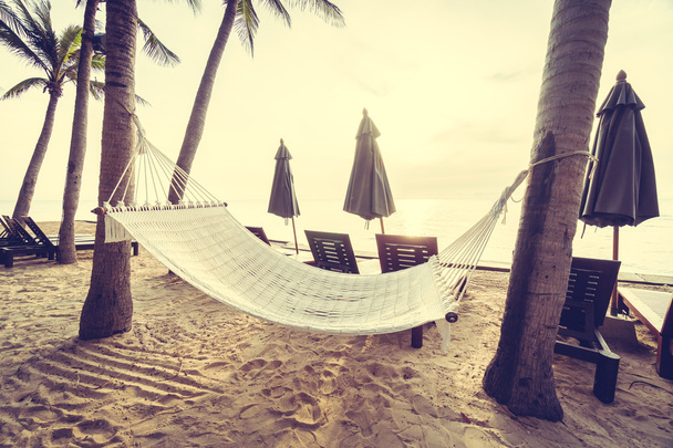 Lege hangmat op beach - Foto, afbeelding