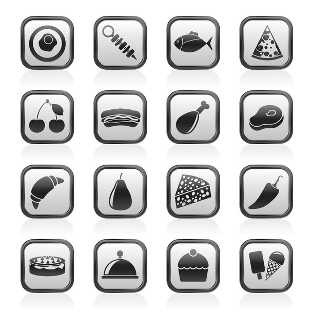 Different kind of food icons - Vettoriali, immagini