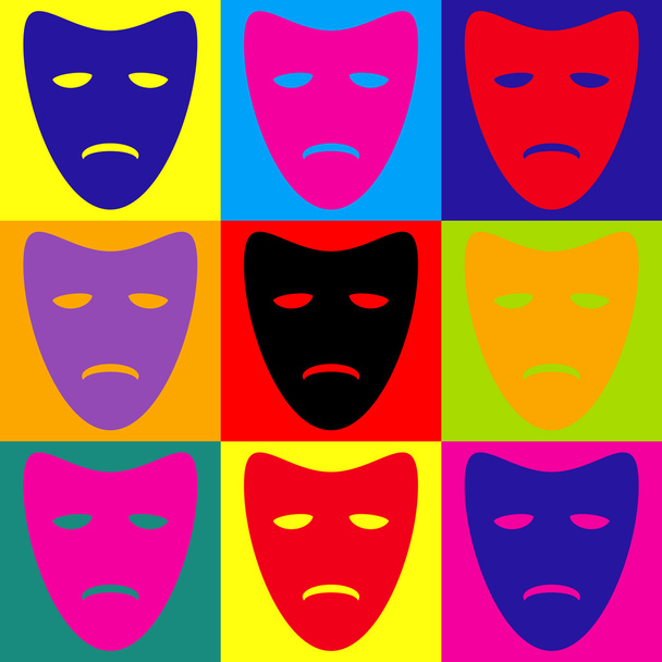 Tragedie theatrale maskers - Vector, afbeelding