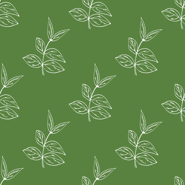 Vector seamless pattern with hand drawn herbal elements. - Vektor, obrázek