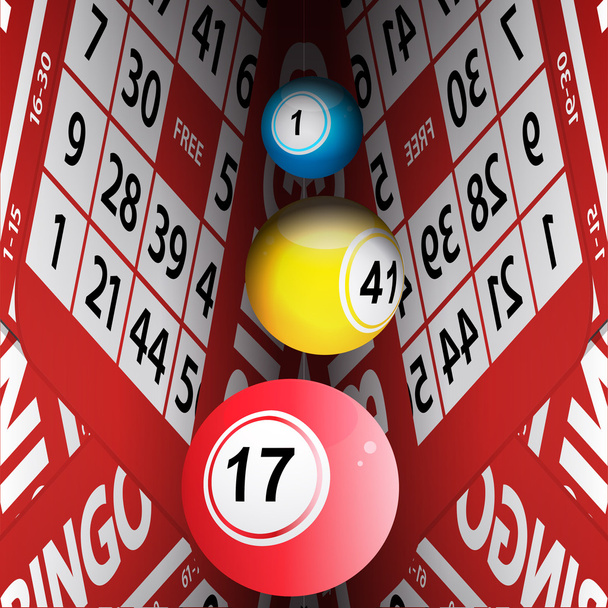 Bingo kortit tunneli ja bingo pallot
 - Vektori, kuva