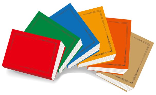 muitos livros coloridos
 - Vetor, Imagem
