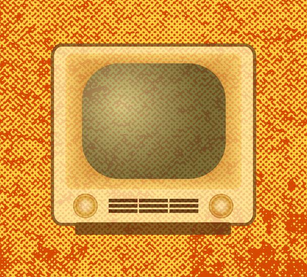 Retro TV on orange background - Vector, Imagen